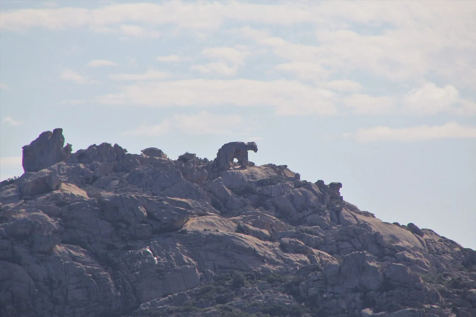 La sagoma della Roccia dell'Orso sul crinale granitico di Capo d'Orso, sopra Palau